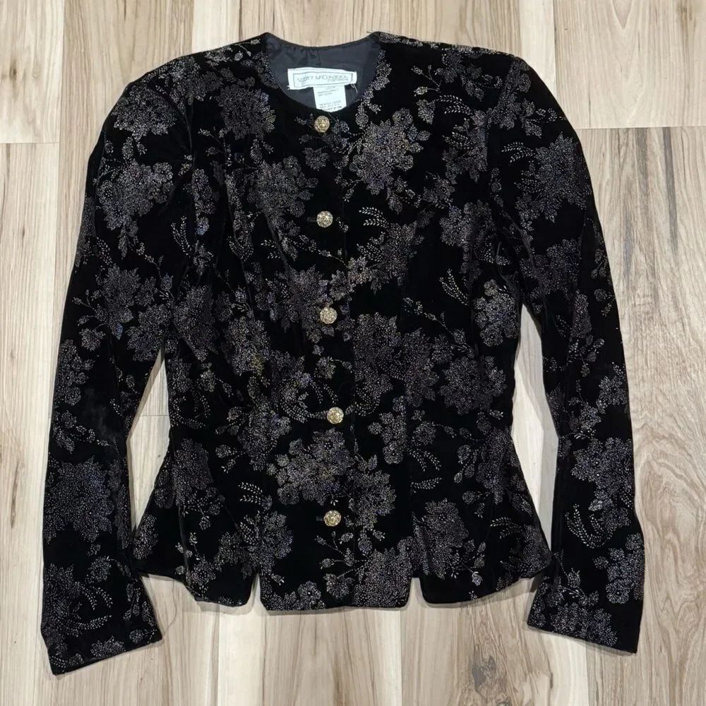 Scott McClintock Black Gold Floral Jacket Formal Vintage Women’s 6